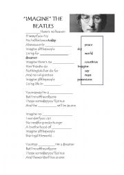 English Worksheet: Imagine John Lennon