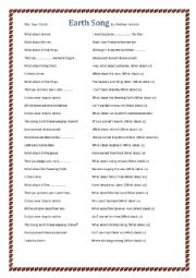 English Worksheet: Earth song By Michael Jackson