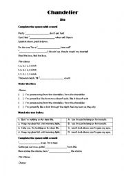 English Worksheet: Sia - Chandelier