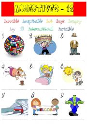 English Worksheet: adjectives - 12