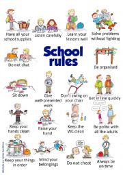 English Worksheet: school Rules