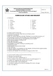 English Worksheet: CV vocabulary and cover letter