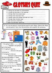 English Worksheet: Clothes quiz.