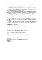 English Worksheet: Hollywood