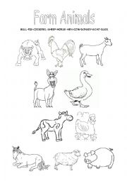 Farm animals worksheets