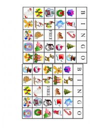 English Worksheet: christma bingo cards