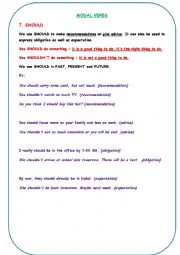English Worksheet: Modal verbs: should