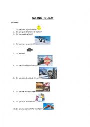 English Worksheet: A skiing holiday : pairwork