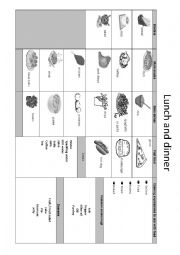 English Worksheet: lunch and dinner vocabulary