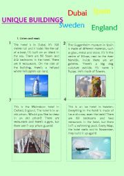 English Worksheet: Unique buildings