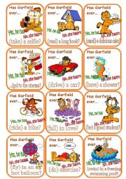 English Worksheet: Present Perfect 3er person Go fish card Game