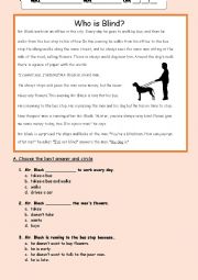 English Worksheet: Who is blind ?