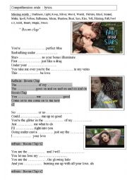 English Worksheet: Oral comp : find the missing words of this song : Boum Clap