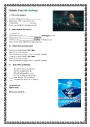 English Worksheet: Calvin Harris - Outside