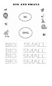English Worksheet: BIG AND SMALL