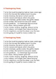 Thanksgiving Poem