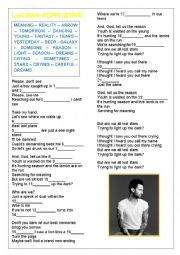 English Worksheet: Lost Stars - Adam Levine