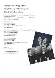 English Worksheet: Coldplay - sky full of stars