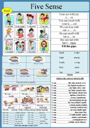 English Worksheet: Five Senses