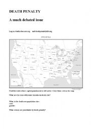 English Worksheet: DEATH PENALTY in the USA