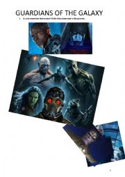 English Worksheet: Guardians of the Galaxy