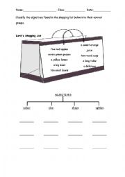 English Worksheet: Shopping List