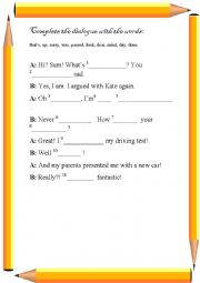 English Worksheet: Giving and receiving news