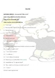 English Worksheet: Bullying - Matching exercise
