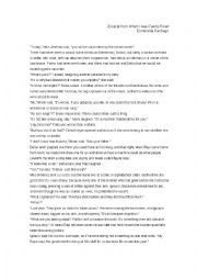English Worksheet: When I was Puerto Rican (excerpt)