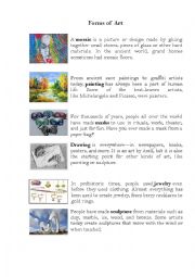 English Worksheet: Art. Forms of art