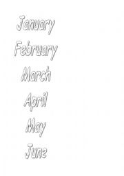 colour the names of the months