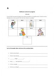 English Worksheet: Bathroom actions in progress