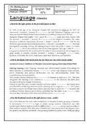 English Worksheet: Ordinary english test n2