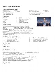 English Worksheet: Shake it off