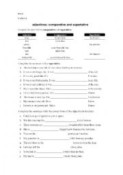 English Worksheet: comparative and superlative