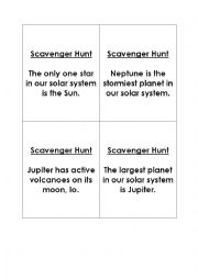 English Worksheet: Scavenger Hunt