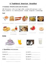 English Worksheet: American Breakfast vocabulary worksheet