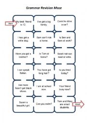 Be, have got, can  Grammar Maze