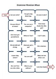 English Worksheet: Be, have got, can Grammar Maze-2