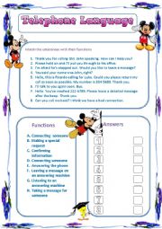 English Worksheet: Telephone Language