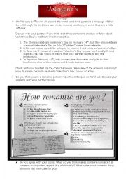 English Worksheet: Valentines Day Speaking Worksheet