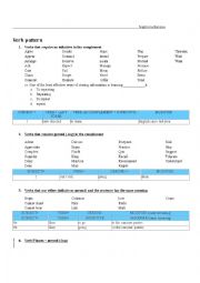 English Worksheet: Verb Patterns