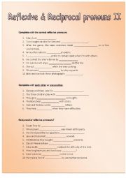 English Worksheet: reflexive & reciprocal pronouns