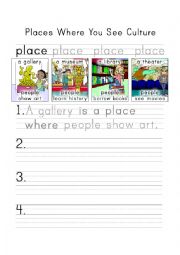 English Worksheet: places where...