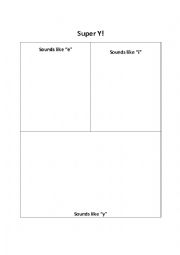 English Worksheet: The sounds of Y