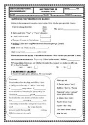 English Worksheet: Mid-term test n2 7th form February 2015