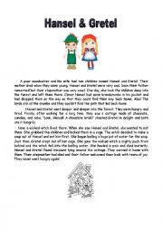 English Worksheet: Hansel and Gretel