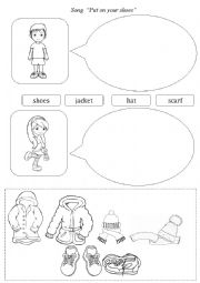 English Worksheet: Put on your shoes - Super Simple Learning