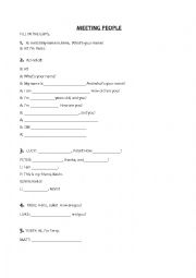 English Worksheet: Meeting people