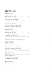 English Worksheet: Cloze - What Time is it? by the Jive Five
